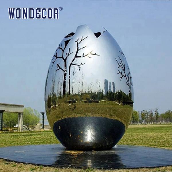 Large stainless steel spherical abstract sculpture