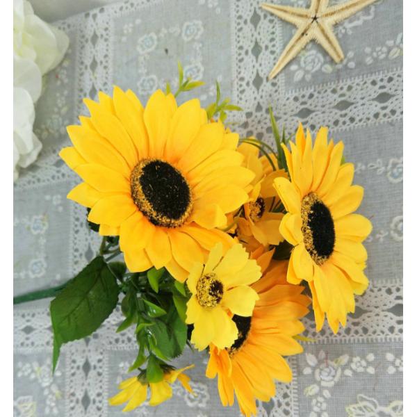 Girasol de plástico decorativo Girasol de decoración artificial