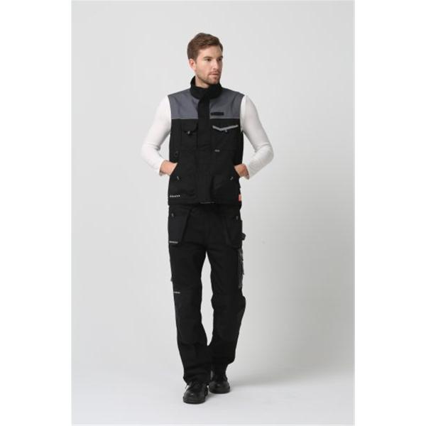 Couleur du tissu deux de la toile 6535 de wirh de gilet de travail de noir de