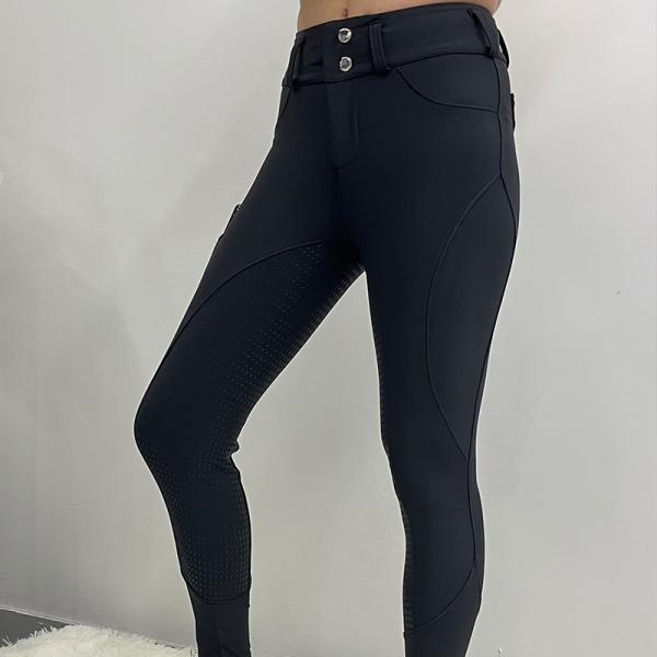 XXS-XL Black Top Quality Pocket Buttton Horse Equestrian Riding Breeches women