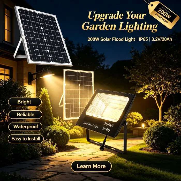 ABS Waterproof Solar LED Flood Light Anti-Corrosion Farm Pathway Light