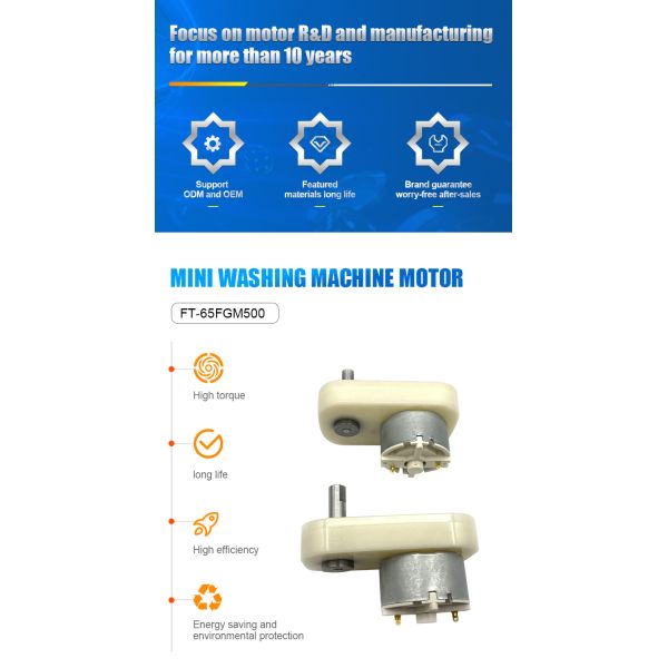 12v DC Gearbox Motor , High Torque Gear Reduction Motor FT-65FGM500