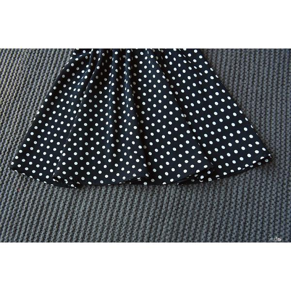 Toddlers Round Neck Summer Black And White Polka Dot Strapless Dress For Girls