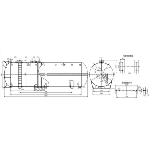 12000L 60T LPG Gas Storage Tank For Liquid Petroleum Gas Filling Plant