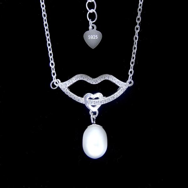 Жемчуг корейского ожерелья жемчуга серебра стиля пресноводный с круглой формой сердца