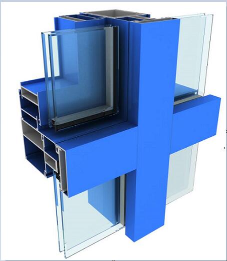 Interior 6063 3mm ventilation Anodized aluminum curtain wall Profile Sound proof
