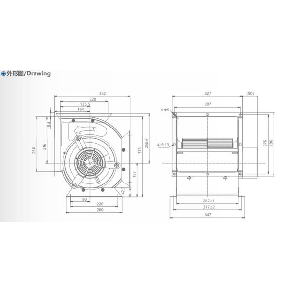 Вентиляторы вентилятора TGZ 8-8 центробежного нагнетателя EC для дактированных систем вентиляции