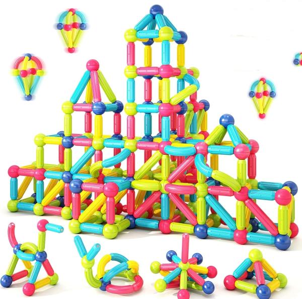 100PCS Magnetic Balls And Rods Set STEM Toys For Kids Toddlers