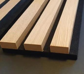 Sound Absorption MDF Wood Slat Acoustic Wall Panels 12mm Thickness Polyester
