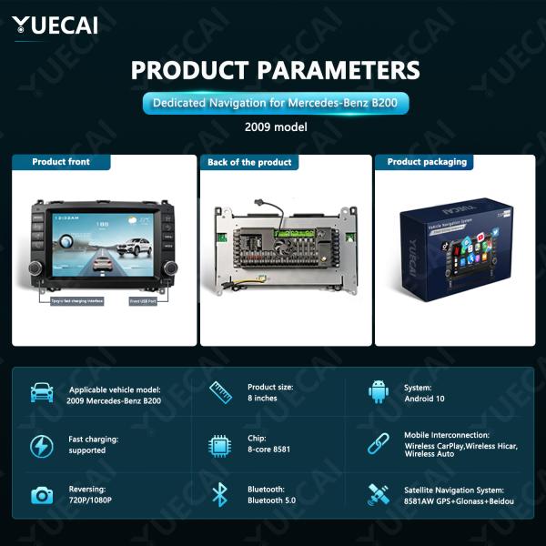 8inch Car Android Head Unit Stereo Radio for Benz B200 2009 GPS Navigation System With USB Port and Type C