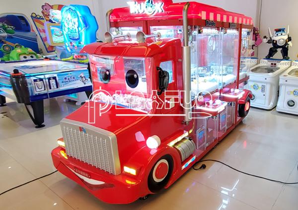Popular 6 players 8-10cm stuffed toys truck toy catch claw machine