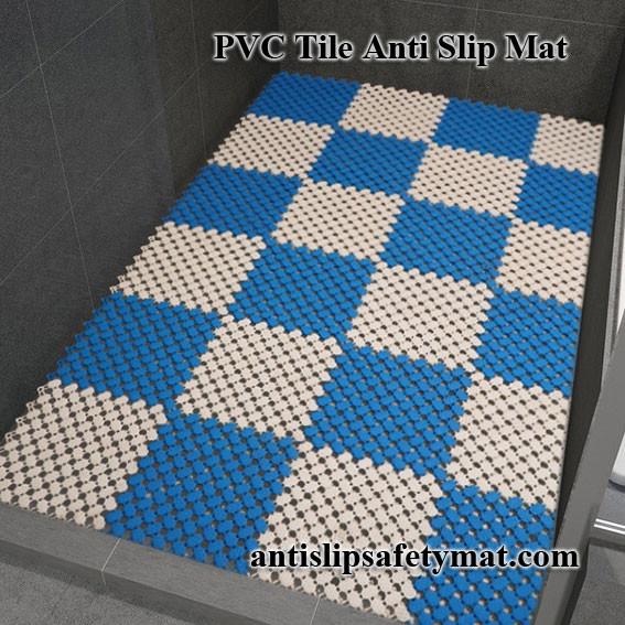 Esteira 20CM do assoalho do banheiro do deslizamento da sala branca azul da sauna anti