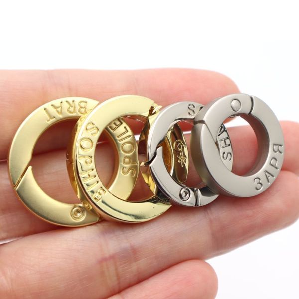 27mm Openable Push Gate Metal Spring O Ring Clip, Popular Circular Spring Key Ring Clasp for Keychains & Bag Charm Accessories