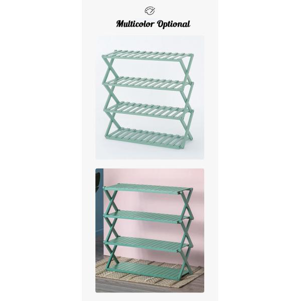 Foldable Wooden Bamboo Panel Shoe Rack Furniture 3 Tier