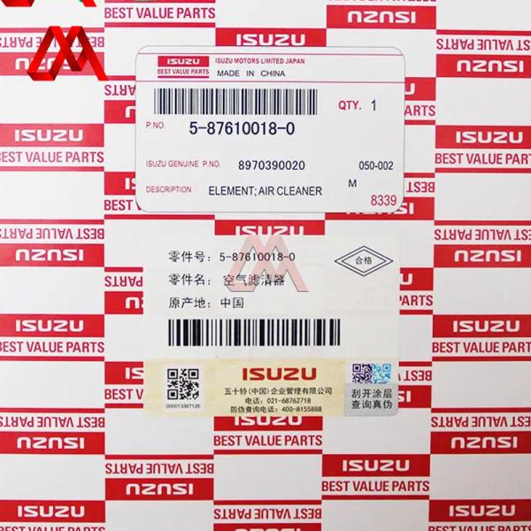 5876100180 8970390020 Repuestos Isuzu Filtro de limpieza de aire para el motor UBS 6VD
