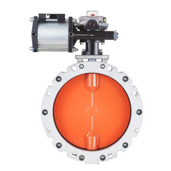 Single Flange Pneumatic Powder Butterfly Valve Aluminum Alloy Dust Butterfly Valve with Limit Switch for Cement Silo Discharge