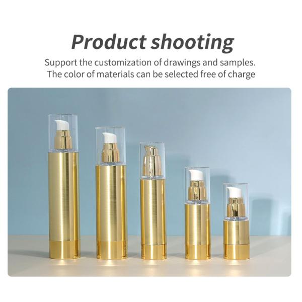 Empty Luxury Airless Pump Bottle 30ml 50ml Cream Vacuum Bottle Brushed Metal Replacement