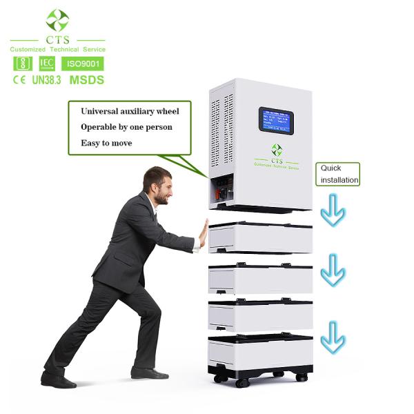 51.2v 100ah 200ah 300ah lifepo4 all in one lithium iron battery stack with hybrid inverter