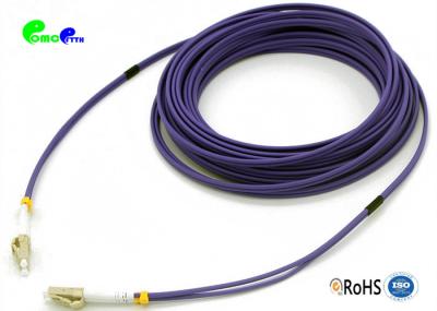OM4 10M 2.0mm 50/125μm LC frente e verso UPC - violeta do cabo de remendo LSZH da fibra ótica do LC UPC