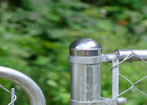 Hot Dip Galvanized Chain Link Fence Post Caps Smooth Rounded Style Free Sample