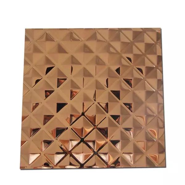 304 Gold Water Ripple Steel Sheet , Anti Corrosion Hammered Metal Plate