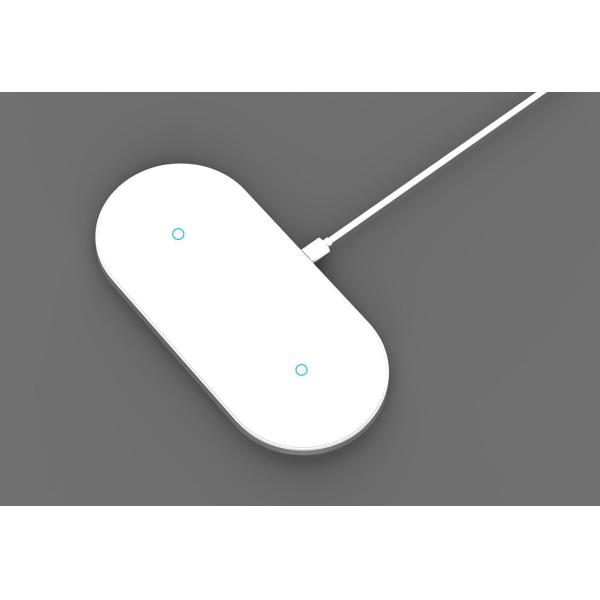 Magnetic ABS PC 20W 205KHz Twin Coil Qi Charger Pad