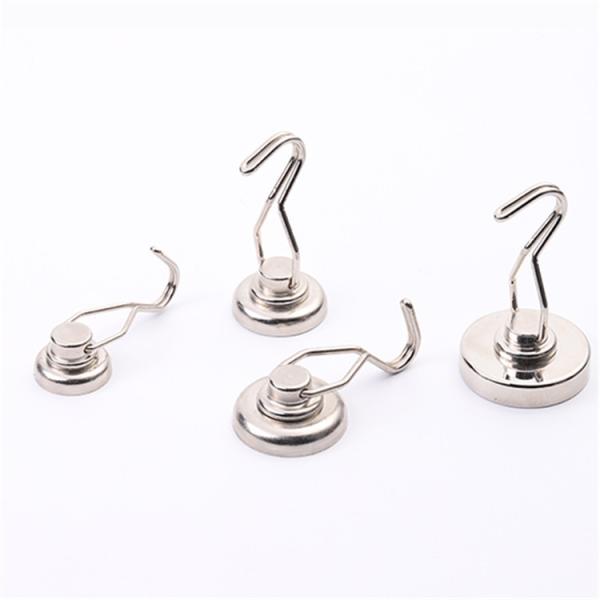 LFYGY Round Base Neodymium Magnet Open Hook with 360 Degree Rotation Magnetic Hook