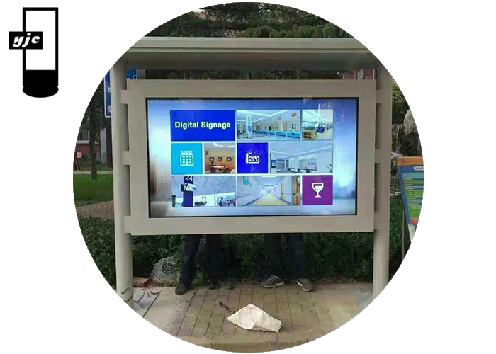 Тотем киоска Лкд 98 дюймов на открытом воздухе водоустойчивый с экраном касания для улицы или автобусной остановки