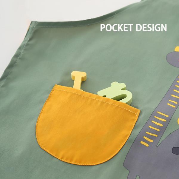 Uniform Bulk Cute WaterProof PU Nursing Children Kids Painting Apron With Sleeves