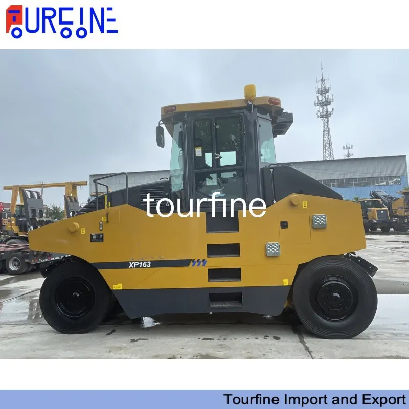 XP163 16 Ton Pneumatic Tire Road Roller Road Construction Equipment With Yuchai Engine