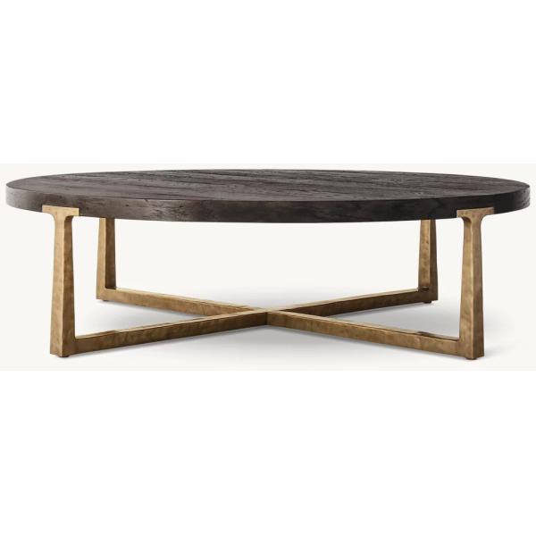 Modern Wood Top Round Coffee Table 300mm With Stainless Steel Material