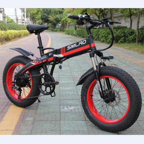 7 Speed 20 Inch Fat Tire Folding Electric Bike With 10.4Ah Lithium Battery