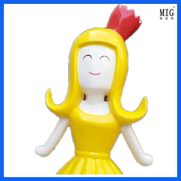 outdoor garden theme fiberglass  statue of  flower fair  character statue as decoration