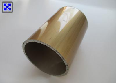 Golden Electrophoresis Aluminum Tube Profiles 60 * 5 Round Shape ISO Approved