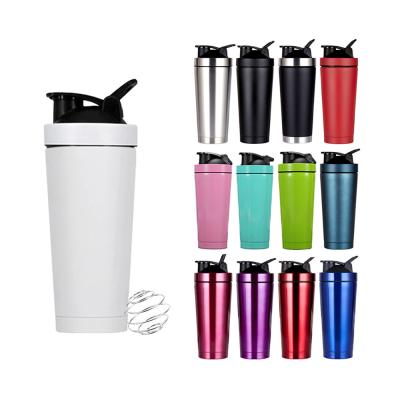 739ml / 500ml Capacity Custom Color Stainless Steel Protein Shaker Bottle for Gym