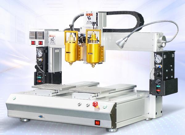 XHL-D6331double head double work table   glue dispenser machine 4 axis glue dispenser machine