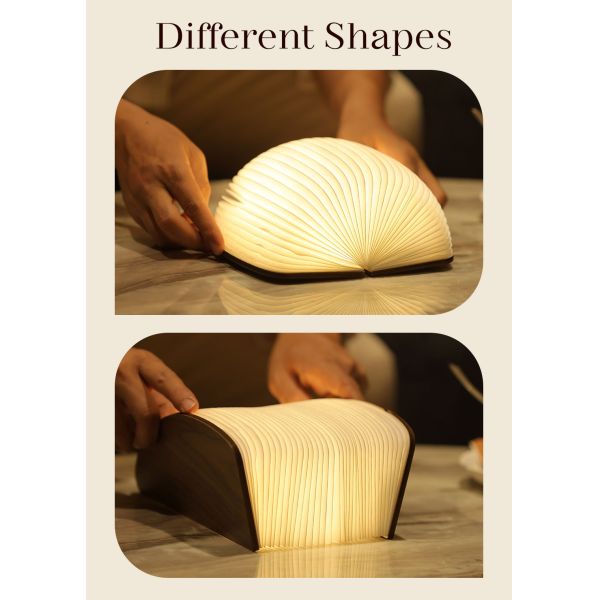 Modern E26 LED Rechargeable Folded Mushroom Paper Lamp Handmade