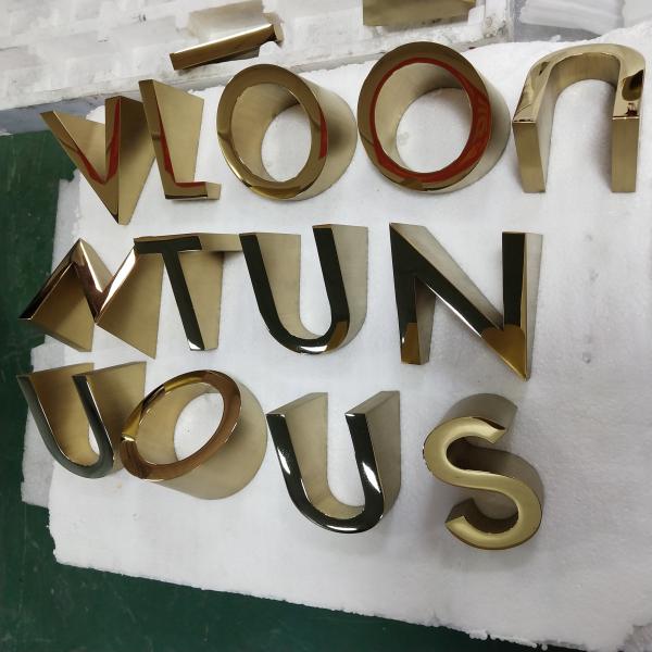 60mm Brushed Stainless Steel Letters , Decorative 3D Mirrored Letters