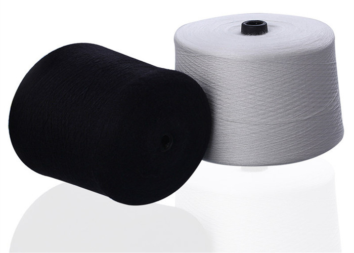 Anti Pilling Colored Rabbit Wool Immitation Core Spun Yarn 28S / 2 For Garment