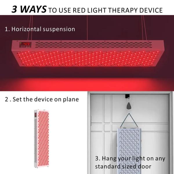 Dispositivo de Terapia de Luz Vermelha de 1500W 630 660 810 850nm Painel de Terapia de Luz Vermelha de Corpo Inteiro