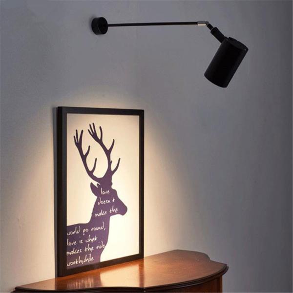 Industrial Black White art wall spotlights long pole picture led light (WH-RC-02）