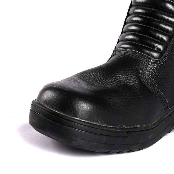 High Cut Safety Shoes PU Sole Ultimate Comfort Black Leather Fabric Upper Men'S Safety Shoes