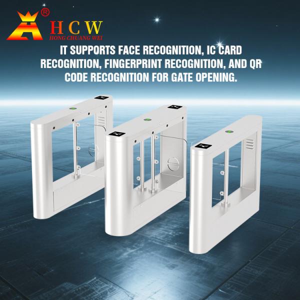 HCW Glass Door Automated Barrier Turnstile Gate 20-30 Persons / Min