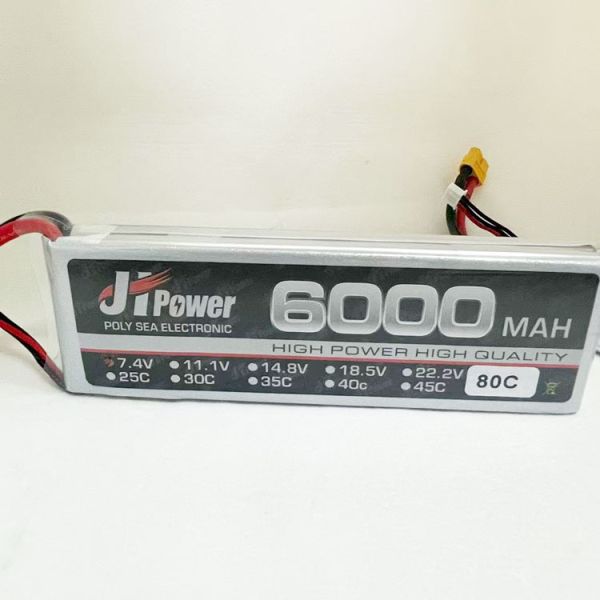 High Capacity 7.4V 6000mAh 2S 80C XT60 Plug Long Flight Time Lithium Ion Battery Pack for FPV/Drones Agricultural UAVs Wholesale