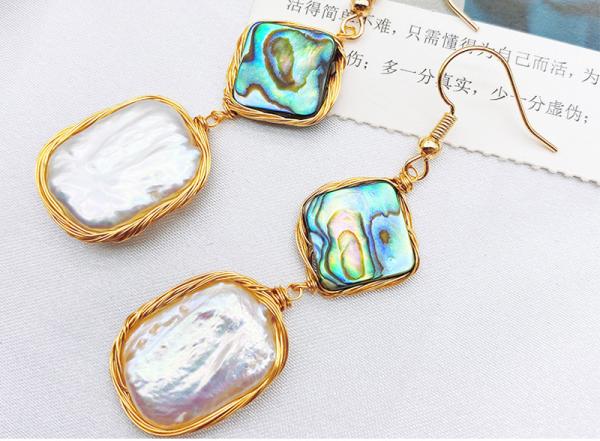 Natural Baroque Pearl Earring Fashion Korean Oversized White Pearl Drop Earrings for Women Fashion Earring Jeweryl