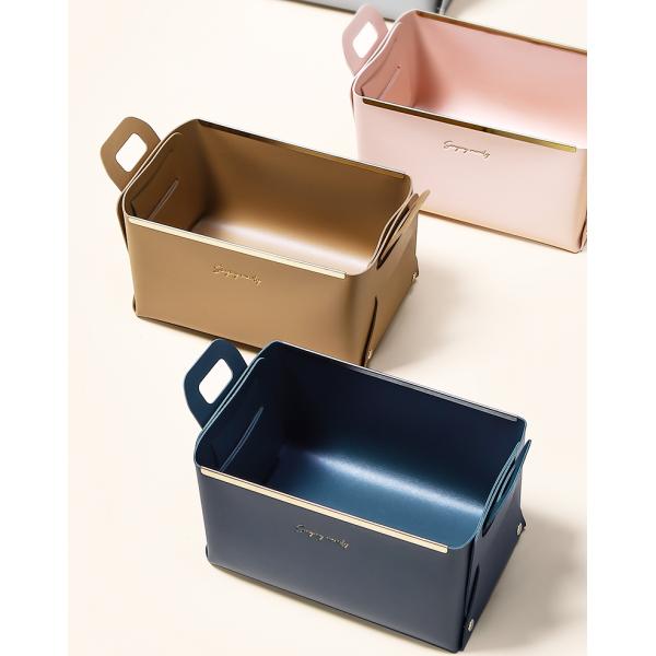 Удобные магазины складная одежда кожаная корзина для хранения Коробка для организации стола с ручкой