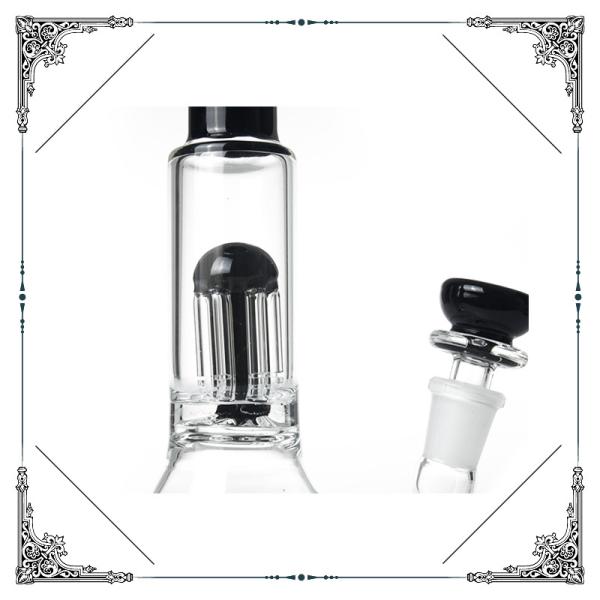 Blakc Inline Pecolator and 6 arms Tree Perc Bongs Glass Smoking Water Pipe Bongs Hookah