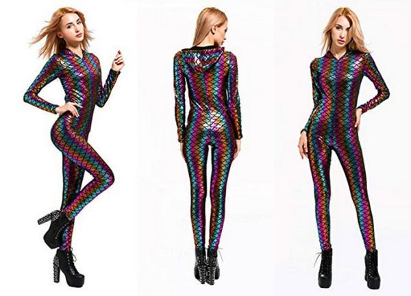 Women's Sexy Fish Scale Jumpsuit Colorful Lightweight High Elasticity Fabric