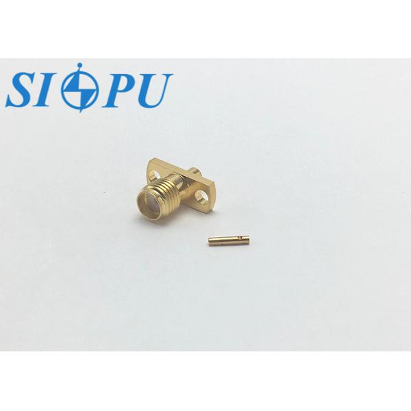 SMA Female RF Coaxial Connector – Two-Hole Flange Mount, Compatible with 2# Semi-Flexible Cable