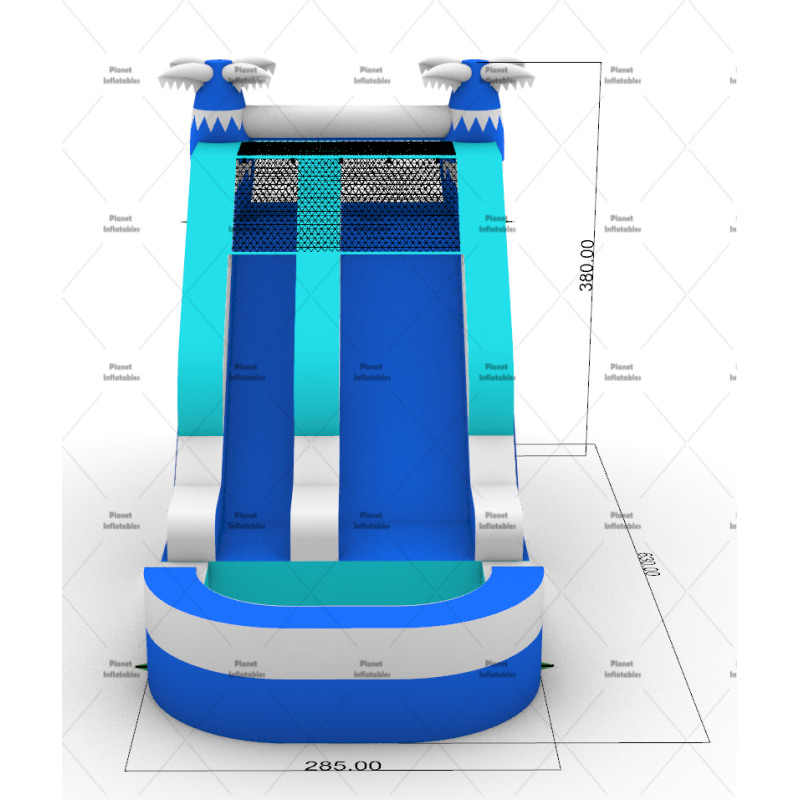 Outdoor Kids Inflatable Blue Water Slide Party Rental Large Inflatable Waterslide With Palm Tree Design